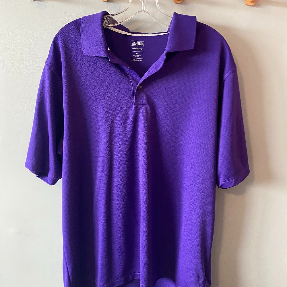 Purple Adidas Men's Golf Polo - Climalite Extra Large (XL)